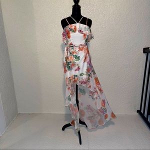 Flower high low dress